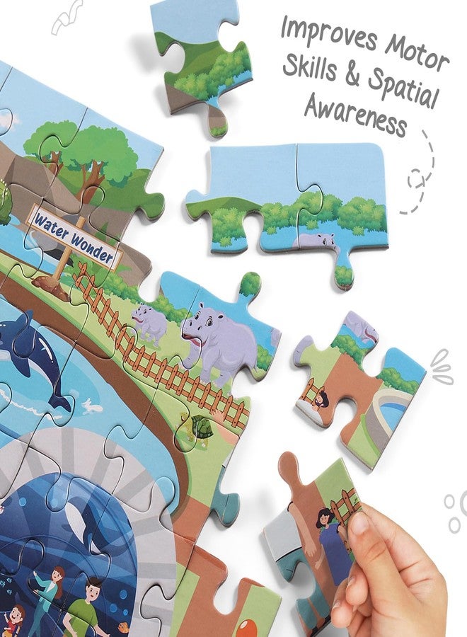 FIRSTCRY INTELLISKILLS Intelliskills Premium 4-in-1 Jigsaw Puzzle for Kids, 140 Pcs Puzzle Set, Fun Learning &Educational Toy for Enhancing Concentration, Puzzle for Kids 3+ Years, Best Birthday Gift (Animal Kingdom) - Image 5